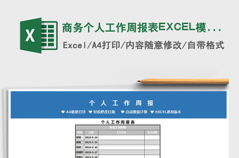 商務(wù)個人工作周報表EXCEL模板免費下載