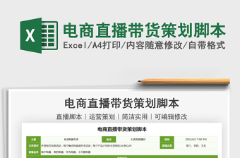 2021電商直播帶貨策劃腳本免費(fèi)下載