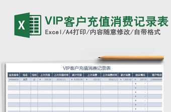 VIP客戶充值消費記錄表免費下載