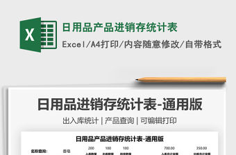2022日用品產品進銷存統計表免費下載