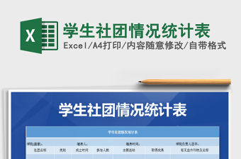 2022學生社團情況統計表免費下載