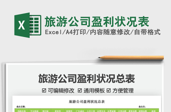 2021旅游公司盈利狀況表免費下載