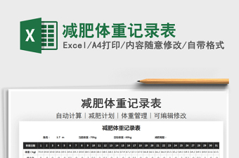 2021減肥體重記錄表免費(fèi)下載