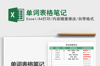 2021單詞表格筆記免費下載