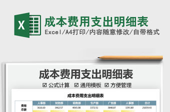 2022成本費用支出明細表免費下載