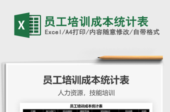 2022員工培訓(xùn)成本統(tǒng)計(jì)表免費(fèi)下載