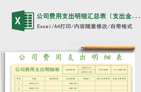 2022公司費用支出明細匯總表（支出金額可匯總）