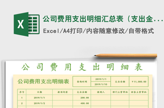 2022公司費(fèi)用支出明細(xì)匯總表（支出金額可匯總）免費(fèi)下載