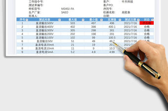 2021測試記錄表免費下載