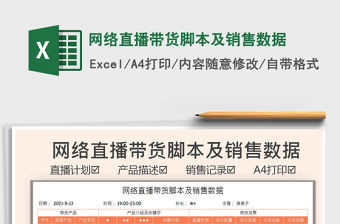 2021網絡直播帶貨腳本及銷售數據免費下載