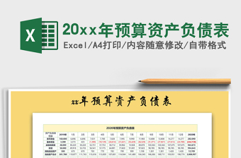 202120xx年預(yù)算資產(chǎn)負(fù)債表免費(fèi)下載