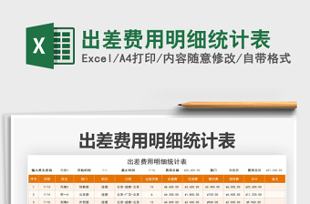 2021出差費(fèi)用明細(xì)統(tǒng)計(jì)表免費(fèi)下載
