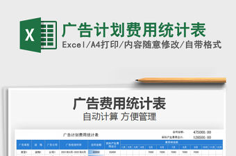 2022廣告計劃費用統計表免費下載