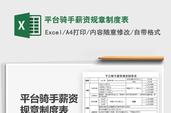 2022平臺(tái)騎手薪資規(guī)章制度表免費(fèi)下載