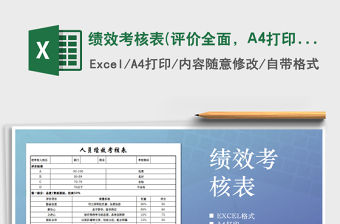 2022績效考核表(評價全面，A4打印)免費下載