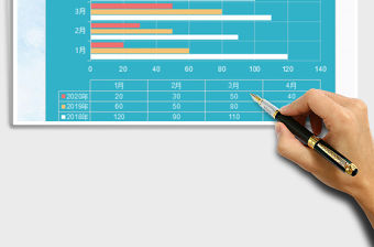 2021扁平化簡約商務條形圖模板免費下載