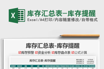 2022庫存匯總表-庫存提醒免費下載