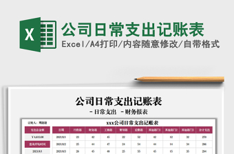 2021公司日常支出記賬表免費(fèi)下載