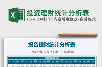 2022投資理財統(tǒng)計分析表免費下載