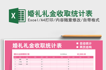 2021婚禮禮金收取統(tǒng)計(jì)表免費(fèi)下載
