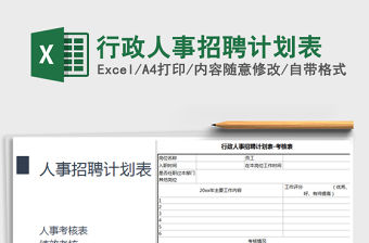 2022行政人事招聘計劃表免費下載