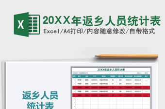 202220XX年返鄉人員統計表免費下載