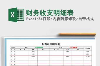 2022財務(wù)收支明細(xì)表免費下載