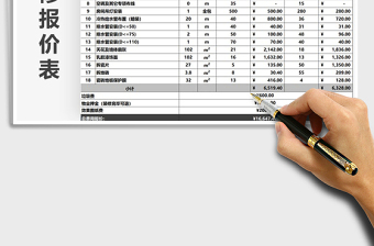 2022装修报价表免费下载