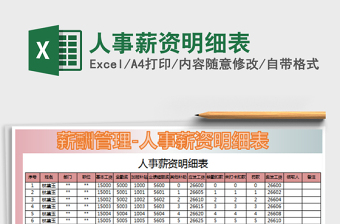 2022人事薪資明細(xì)表免費(fèi)下載