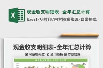 2022現(xiàn)金收支明細(xì)表-全年匯總計算免費(fèi)下載