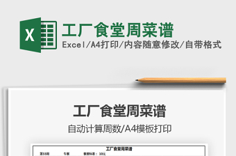 2021工廠食堂周菜譜免費下載