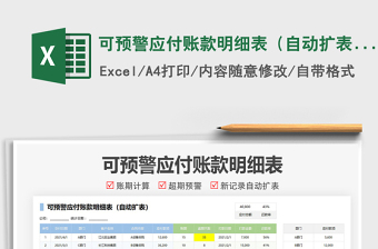 2022預(yù)付賬款明細(xì)表EXCEL
