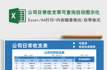 2022公司日常收支表可查詢自動圖示化免費下載