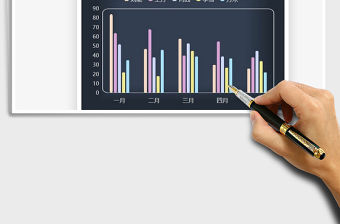 2022糖果彩色簇狀柱形圖免費下載