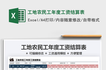 2021工地農(nóng)民工年度工資結(jié)算表免費(fèi)下載