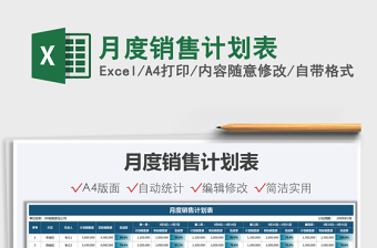 月度销售计划表
