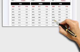 2022收支一周統(tǒng)計(jì)表免費(fèi)下載