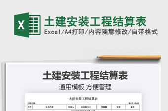 2021土建安裝工程結算表免費下載