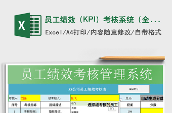 2021員工績(jī)效（KPI）考核系統(tǒng)（全自動(dòng)統(tǒng)計(jì)）免費(fèi)下載