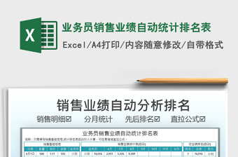 2021業(yè)務(wù)員銷售業(yè)績自動(dòng)統(tǒng)計(jì)排名表免費(fèi)下載