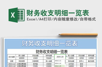 2022財務收支明細一覽表免費下載