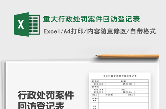 2022重大行政處罰案件回訪登記表免費(fèi)下載