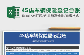 20224S店車輛保險登記臺賬免費下載