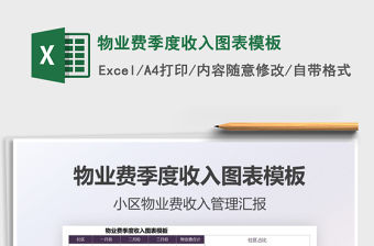 2021物業費季度收入圖表模板免費下載