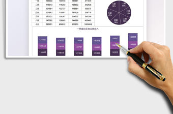 2021物業費季度收入圖表模板免費下載
