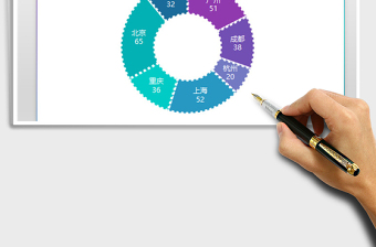 2022紫蓝齿轮圆环图 财务营销报表占比分析图表免费下载