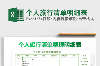 2022個人旅行清單明細表免費下載