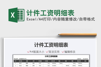 2021計件工資明細(xì)表免費下載