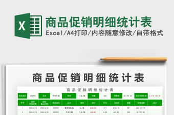 2022商品促銷明細統(tǒng)計表免費下載