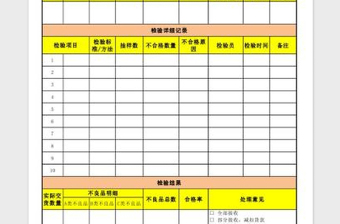 2022進廠零件質量檢驗表免費下載